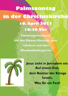 Plakat in den Farben der Christuskirche mit Text 