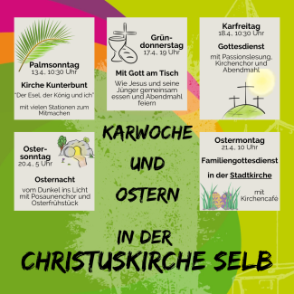 Termine für Gottesdienste wie im Text beschrieben