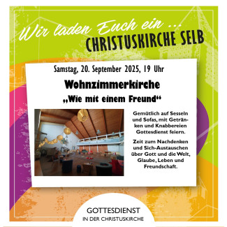 Plakat Wohnzimmerkirche 20.9. 19 Uhr