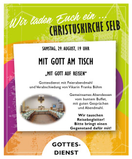 Mit Gott am Tisch am 29.8. um 19 Uhr