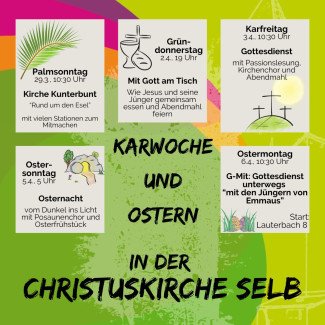 Termine Karwoche wie im Text beschrieben