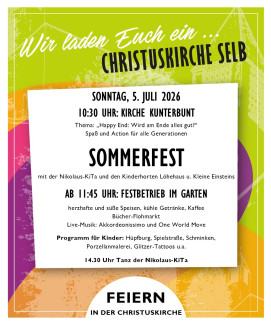 Plakat Sommerfest am 5. Juli ab 10:30 Uhr